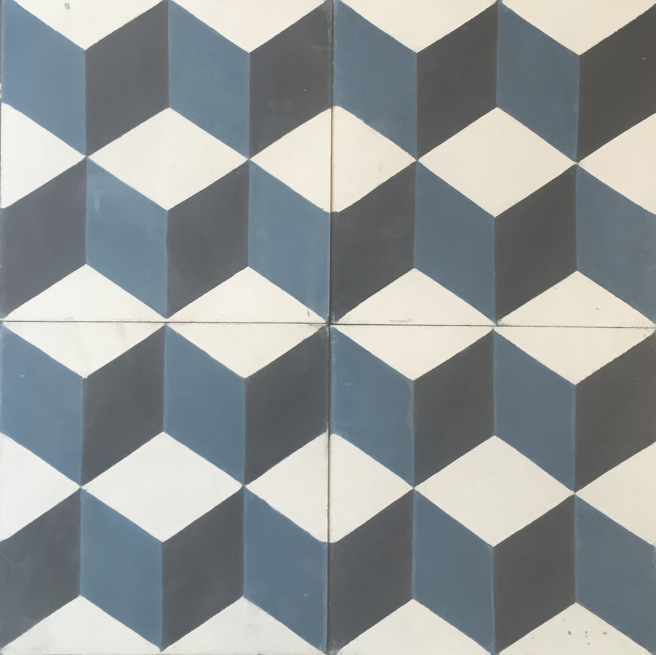 Geometric Blue Marine Encaustic Cement Tiles